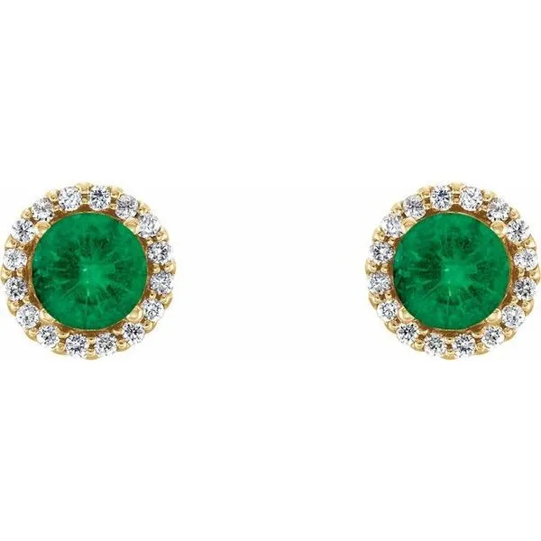 Round 4-Prong Halo-Style Earrings Image 3 Priddy Jewelers Elizabethtown, KY