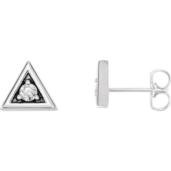 Round 3-Prong Geometric Earrings M. J. Thomas Jewelers, Ltd. Stratford, CT