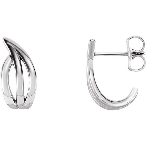 Freeform J-Hoop Earrings James & Williams Jewelers Berwyn, IL