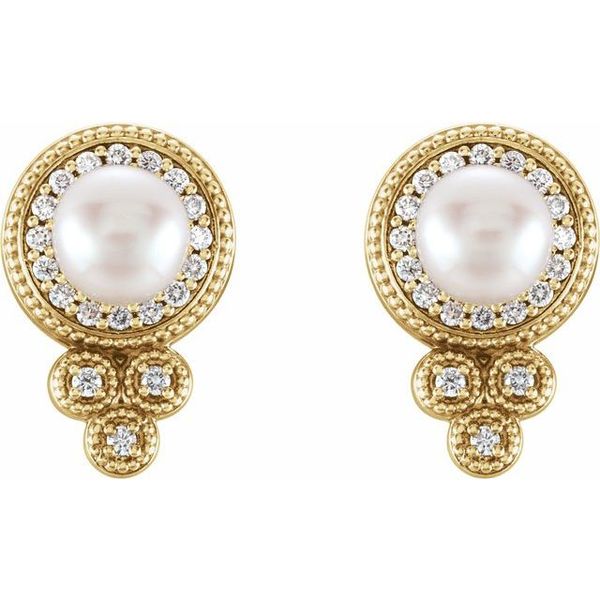 Granulated Pearl Earrings Image 2 Designer Jewelers Westborough, MA