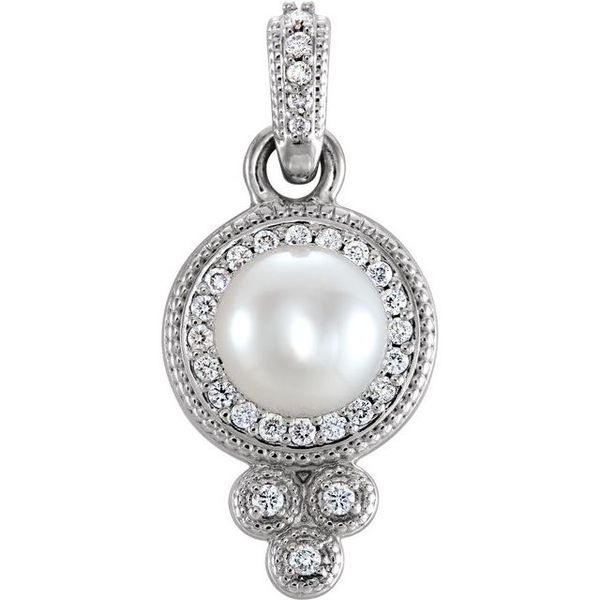 Halo-Style Pearl Pendant M. J. Thomas Jewelers, Ltd. Stratford, CT