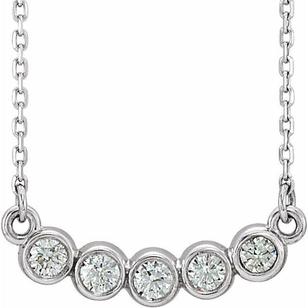 Five-Stone Bezel-Set Necklace Ware's Jewelers Bradenton, FL