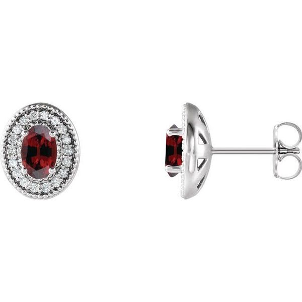 Oval 4-Prong Halo-Style Earrings Milan's Jewelry Inc Sarasota, FL