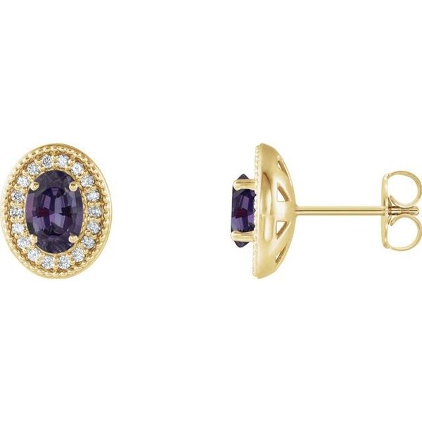 Oval 4-Prong Halo-Style Earrings Don's Jewelry & Design Washington, IA