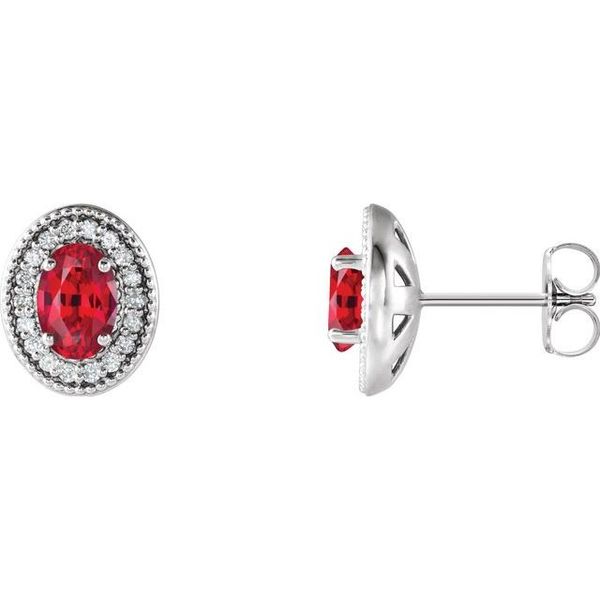 Oval 4-Prong Halo-Style Earrings Designer Jewelers Westborough, MA