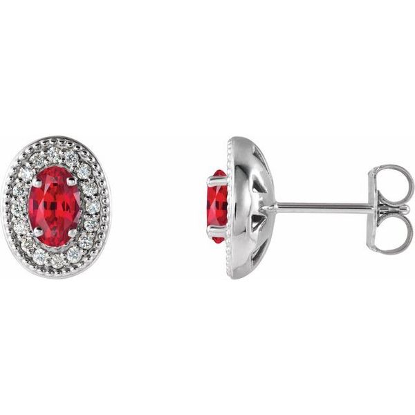 Oval 4-Prong Halo-Style Earrings Designer Jewelers Westborough, MA