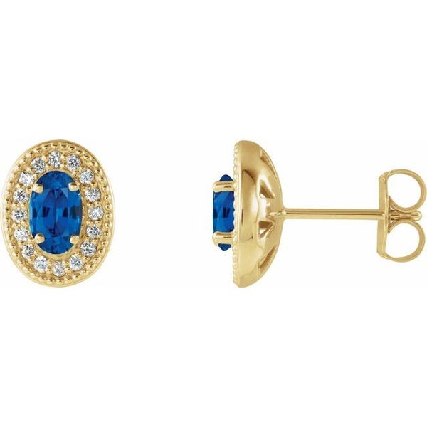 Oval 4-Prong Halo-Style Earrings Don's Jewelry & Design Washington, IA