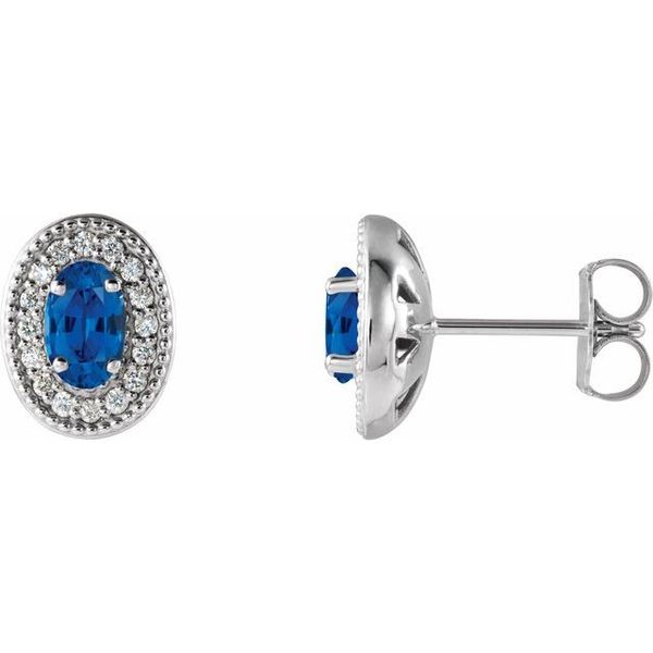 Oval 4-Prong Halo-Style Earrings James & Williams Jewelers Berwyn, IL