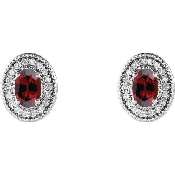 Oval 4-Prong Halo-Style Earrings Image 2 Milan's Jewelry Inc Sarasota, FL