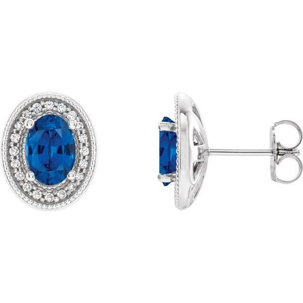 Oval 4-Prong Halo-Style Earrings Dondero's Jewelry Vineland, NJ