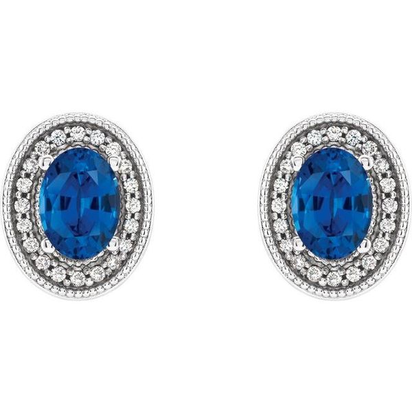 Oval 4-Prong Halo-Style Earrings Image 2 Dondero's Jewelry Vineland, NJ