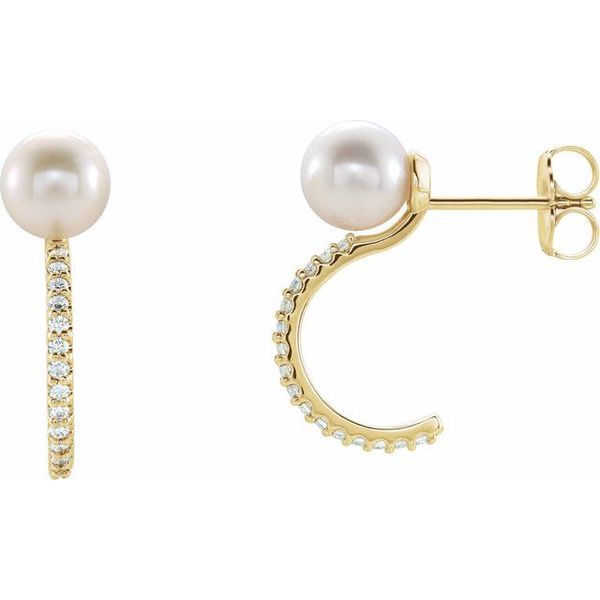 Pearl Hoop Earrings Milan's Jewelry Inc Sarasota, FL