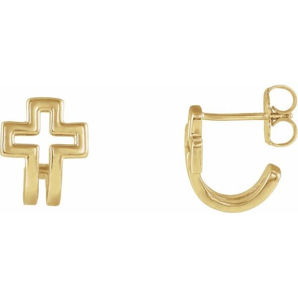 Open Cross J-Hoop Earrings Don's Jewelry & Design Washington, IA