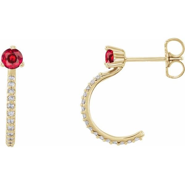 Accented J-Hoop Earrings S&E Jewelers Depew, NY