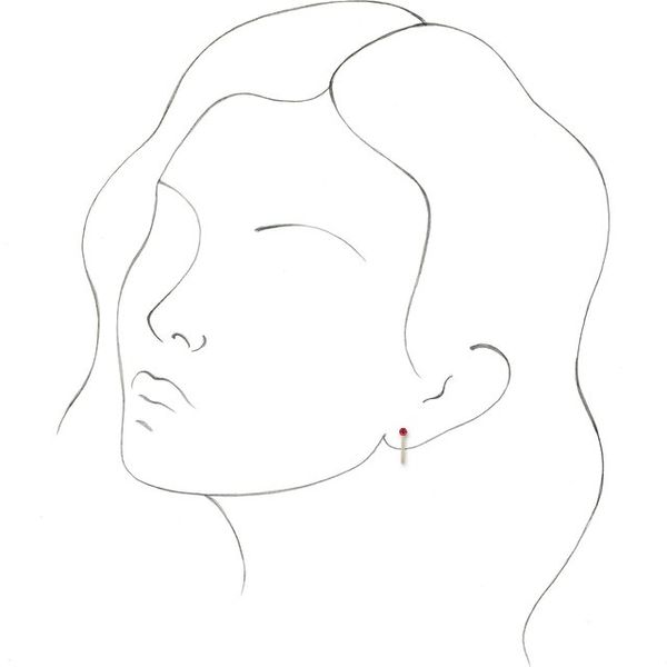 Accented J-Hoop Earrings Image 3 S&E Jewelers Depew, NY
