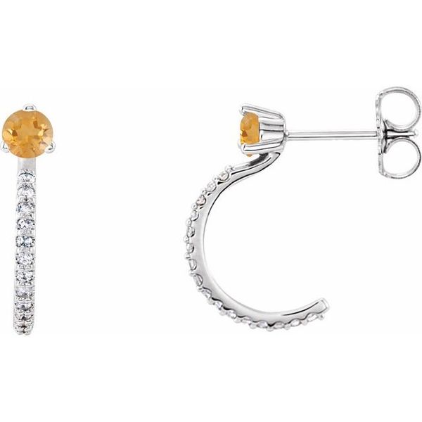 Accented J-Hoop Earrings S&E Jewelers Depew, NY