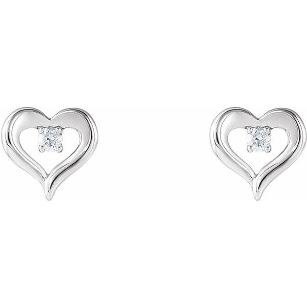Accented Heart Earrings Image 2 Delfine's Jewelry Charleston, WV