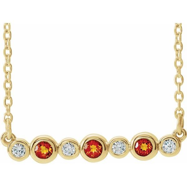 Bezel-Set Bar Necklace S&E Jewelers Depew, NY