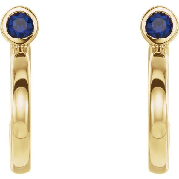 Bezel-Set Hoop Earrings Image 2 Ellsworth Jewelers Ellsworth, ME