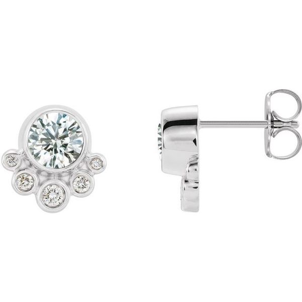 Accented Bezel-Set Earrings Moseley Diamond Showcase Inc Columbia, SC