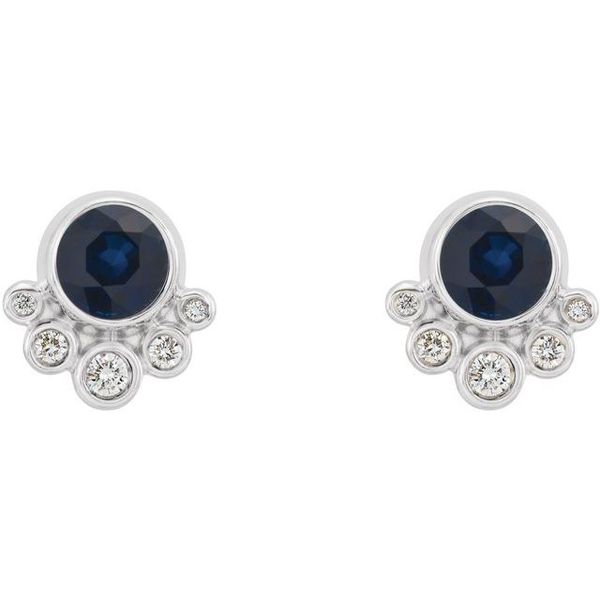 Accented Bezel-Set Earrings Image 2 Henry B. Ball Jewelers Canton, OH