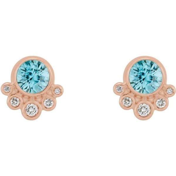 Accented Bezel-Set Earrings Image 2 Henry B. Ball Jewelers Canton, OH