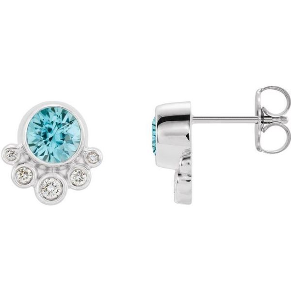 Accented Bezel-Set Earrings Comstock Jewelers Edmonds, WA