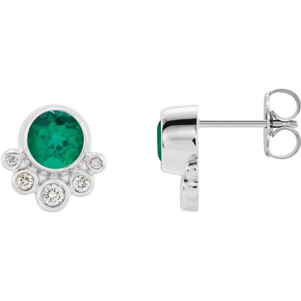 Accented Bezel-Set Earrings Comstock Jewelers Edmonds, WA