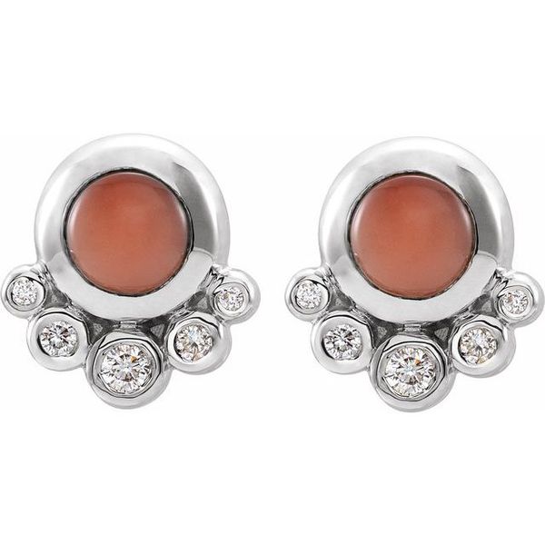 Accented Cabochon Earrings Image 2 James & Williams Jewelers Berwyn, IL