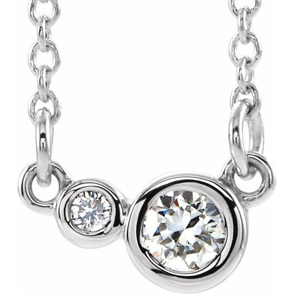 Accented Bezel-Set Necklace Linwood Custom Jewelers Linwood, NJ