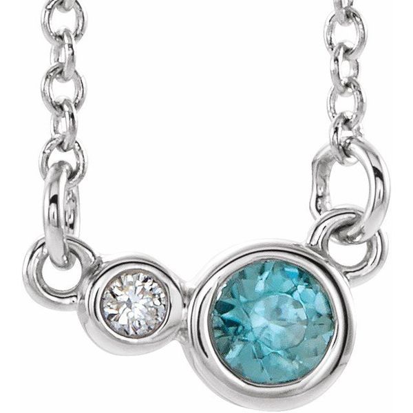 Accented Bezel-Set Necklace Falls Jewelers Concord, NC