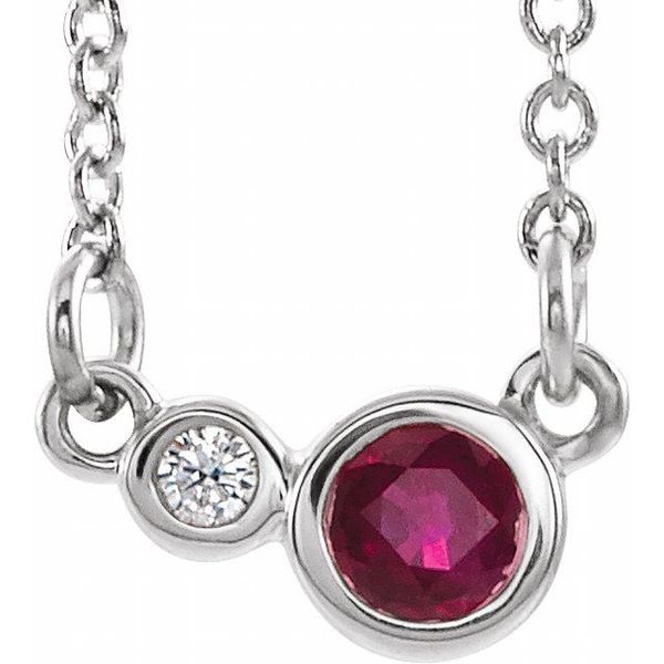 Accented Bezel-Set Necklace Linwood Custom Jewelers Linwood, NJ