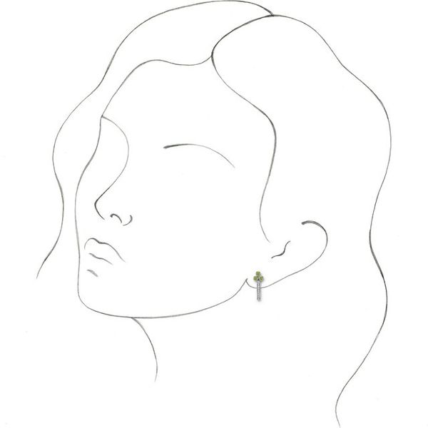 Accented Bezel-Set J-Hoop Earrings Image 3 Spath Jewelers Bartow, FL