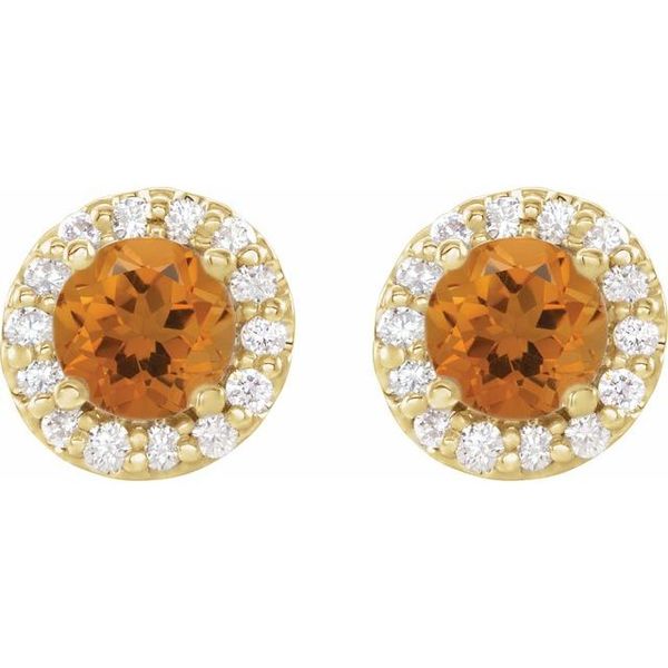 Round 4-Prong Halo-Style Earrings Image 2 Priddy Jewelers Elizabethtown, KY