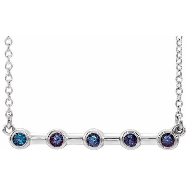 Bezel-Set Bar Necklace S&E Jewelers Depew, NY