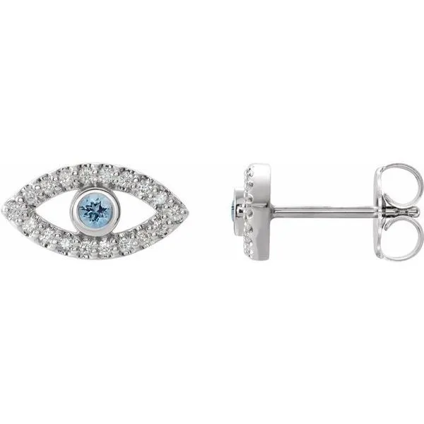 Sterling Silver Evil Eye Post Earrings