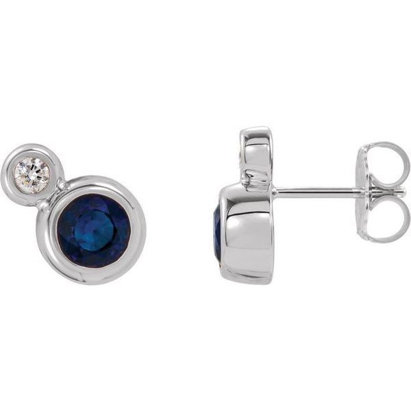Accented Bezel-Set Earrings James Wolf Jewelers Mason, OH