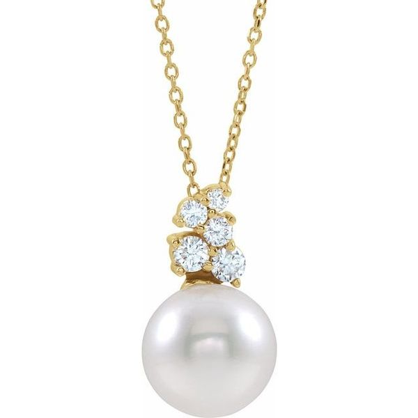 Silver and Pearl Cluster Necklace - Azendi