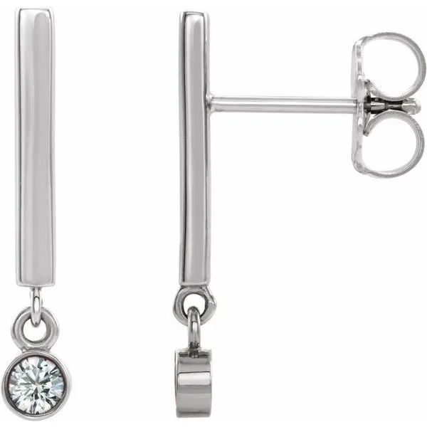 Bezel-Set Bar Earrings