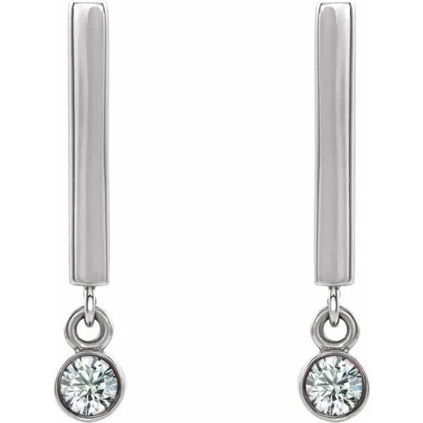 Bezel-Set Bar Earrings