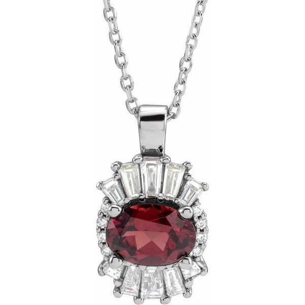 Halo-Style Necklace 86970:6090:P 14KW MD TNT Jewelers | TNT Easton, Jewelers - 