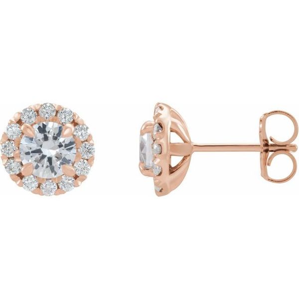French-Set Halo-Style Earrings Priddy Jewelers Elizabethtown, KY