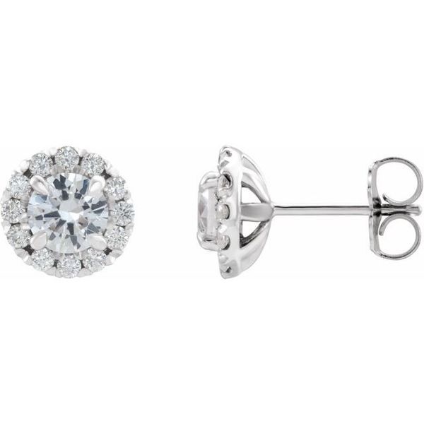 French-Set Halo-Style Earrings Morrison Smith Jewelers Charlotte, NC