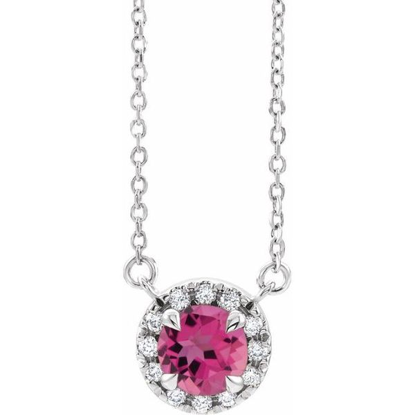 French-Set Halo-Style Necklace Biondi Diamond Jewelers Aurora, CO