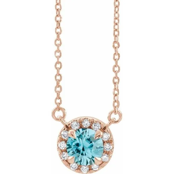 Stuller French-Set Halo-Style Necklace 86978:7621:P, Delfine's Jewelry