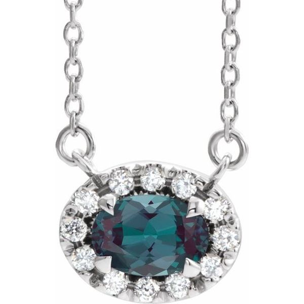 French-Set Halo-Style Necklace Biondi Diamond Jewelers Aurora, CO