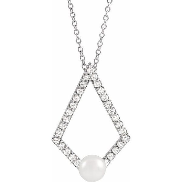 Pearl Geometric Necklace Scirto's Jewelry Lockport, NY