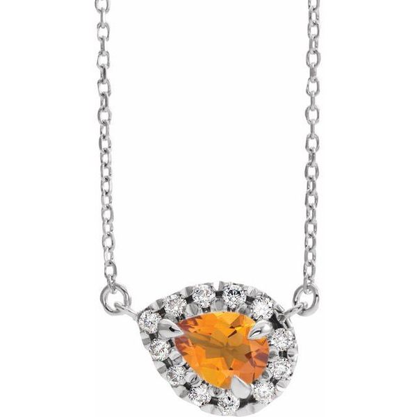 French-Set Halo-Style Necklace Scirto's Jewelry Lockport, NY