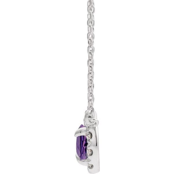 French-Set Halo-Style Necklace Image 2 Scirto's Jewelry Lockport, NY