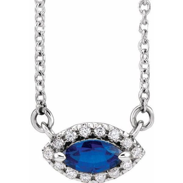 #39;Eyes on me#39; diamond and sapphire necklace